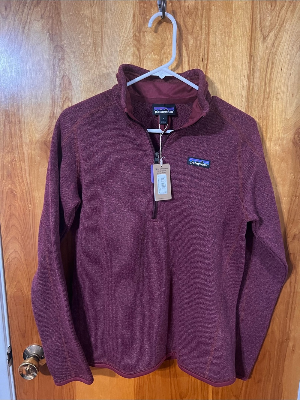 Patagonia Women's 1/4 Zip Sweater - Burgundy Heather